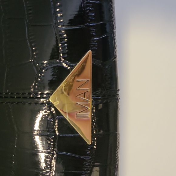 IMAN Black Purse Gold Accents - Picture 2 of 4